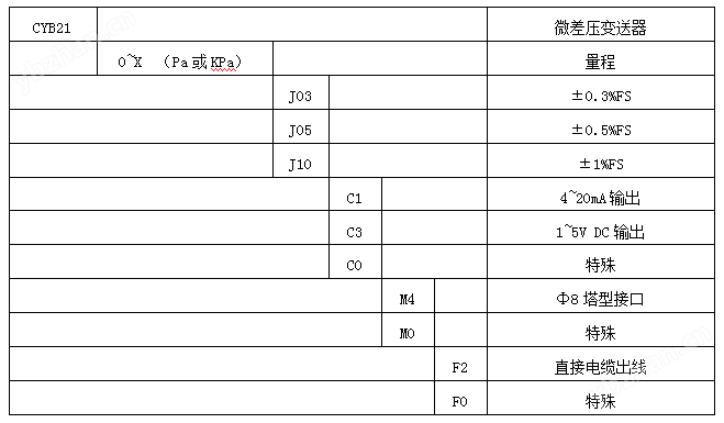 CYB21系列微差壓變送器(圖4)